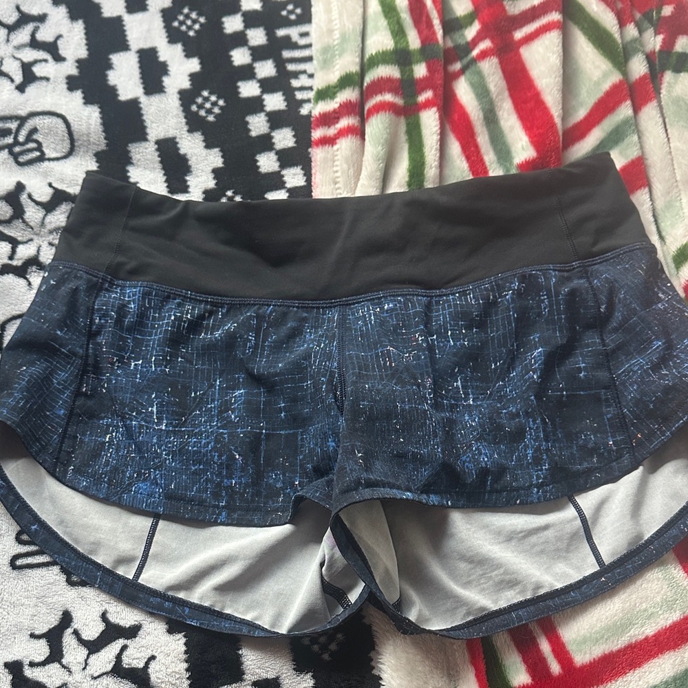 Women's Blue Patterned Shorts